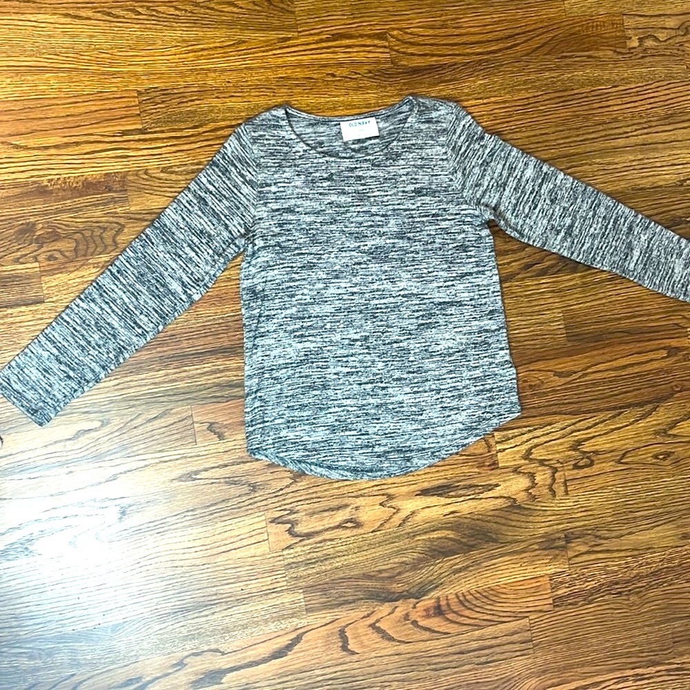 Grey Old Navy youth sweater barley worn